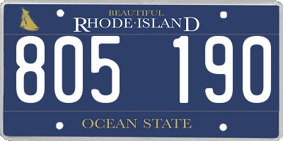 RI license plate 805190