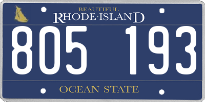 RI license plate 805193