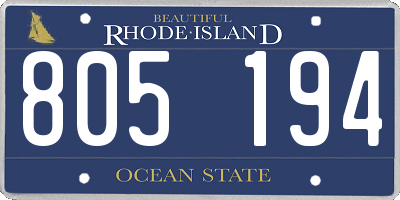 RI license plate 805194