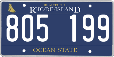 RI license plate 805199