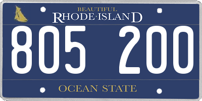 RI license plate 805200