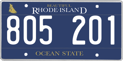 RI license plate 805201