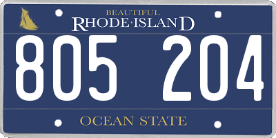RI license plate 805204