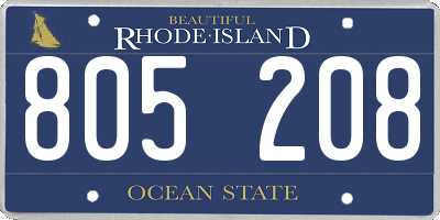 RI license plate 805208