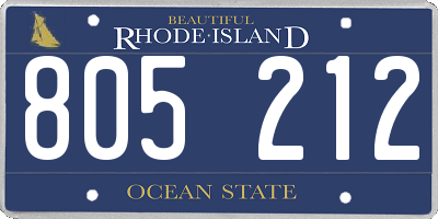 RI license plate 805212