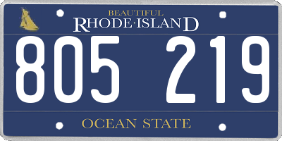 RI license plate 805219