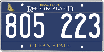 RI license plate 805223