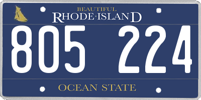 RI license plate 805224