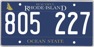 RI license plate 805227