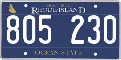RI license plate 805230