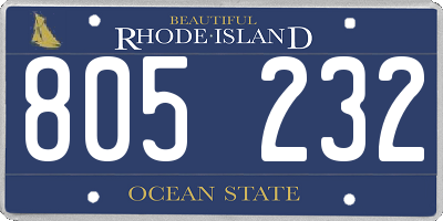 RI license plate 805232