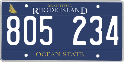 RI license plate 805234