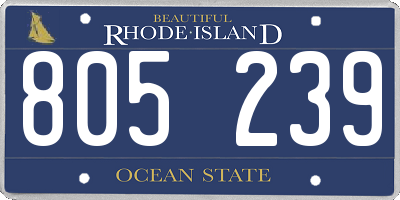 RI license plate 805239