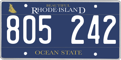 RI license plate 805242