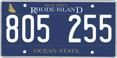 RI license plate 805255