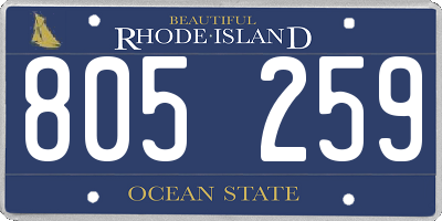 RI license plate 805259