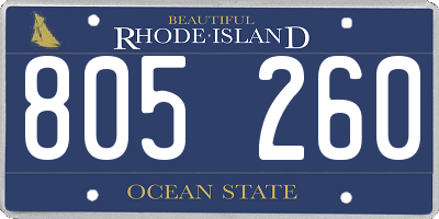 RI license plate 805260