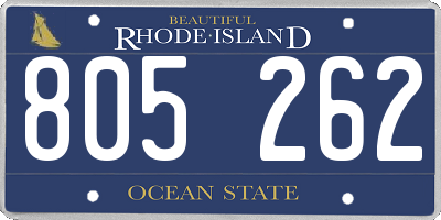 RI license plate 805262