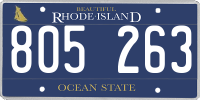 RI license plate 805263