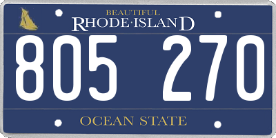 RI license plate 805270