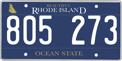 RI license plate 805273