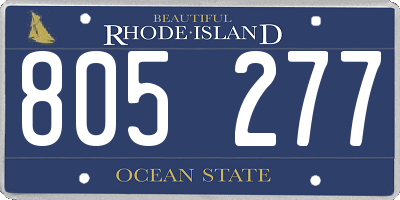 RI license plate 805277