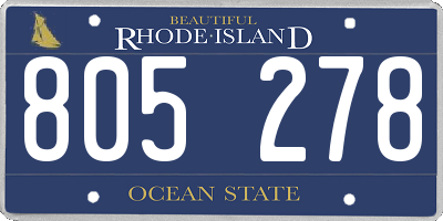 RI license plate 805278