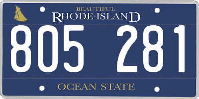 RI license plate 805281