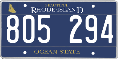 RI license plate 805294