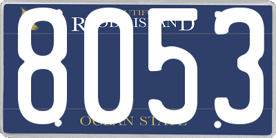 RI license plate 8053