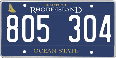 RI license plate 805304