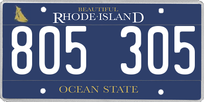 RI license plate 805305