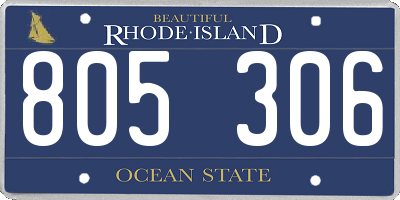 RI license plate 805306