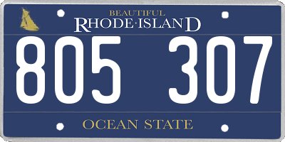 RI license plate 805307