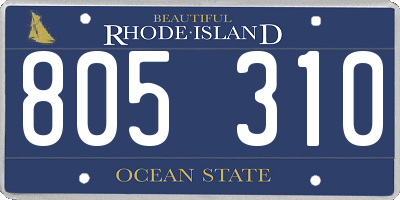 RI license plate 805310