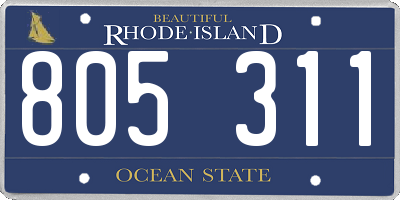 RI license plate 805311