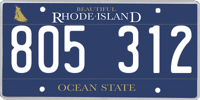 RI license plate 805312
