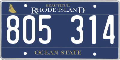 RI license plate 805314