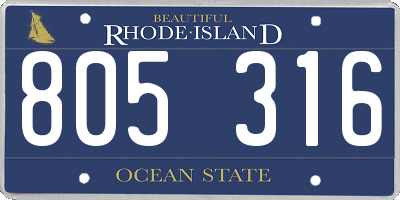 RI license plate 805316