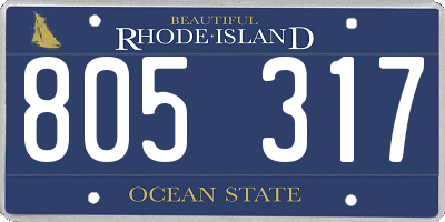 RI license plate 805317