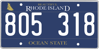 RI license plate 805318