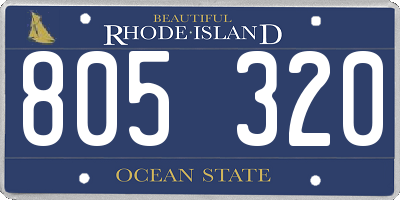 RI license plate 805320
