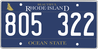 RI license plate 805322