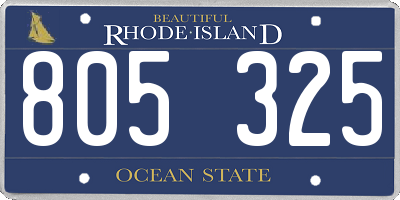 RI license plate 805325