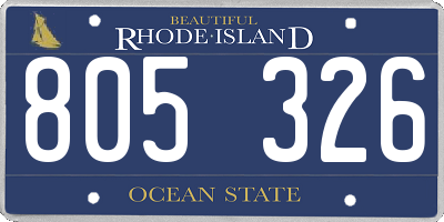 RI license plate 805326