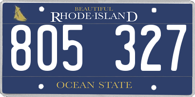 RI license plate 805327