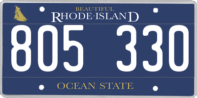 RI license plate 805330