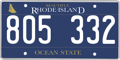 RI license plate 805332