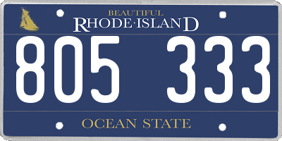 RI license plate 805333