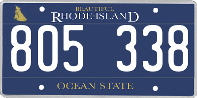 RI license plate 805338